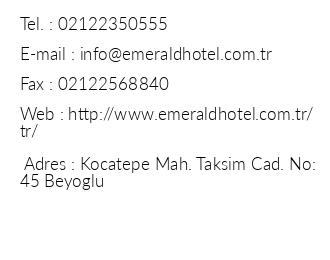Emerald Hotel iletiim bilgileri